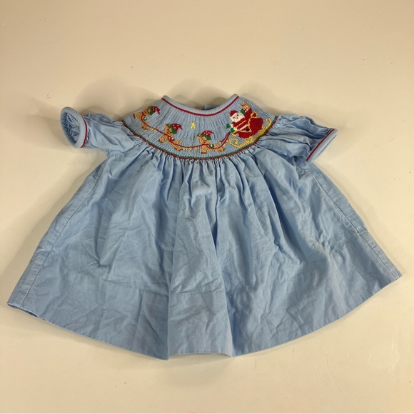 Marco & Lizzy Other - Marco & Lizzy Smocked Christmas Santa Sleigh Dress Size 6m